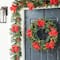 Glitzhome® 6ft. Pre-Lit Pine, Red Poinsettia & Berries Christmas Garlands with Timers, 2ct.